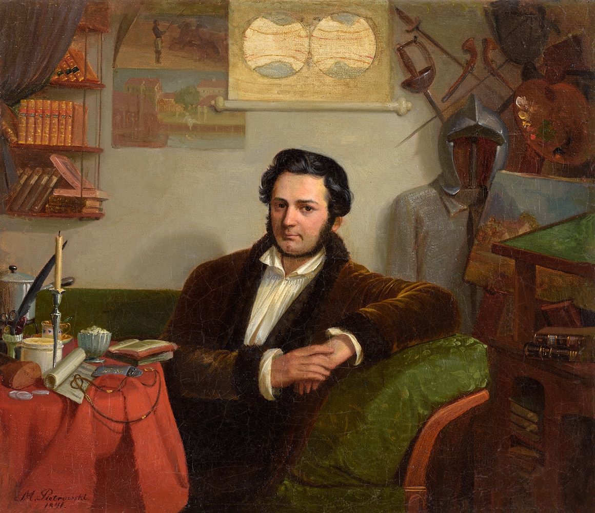 Maksymilian Antoni Piotrowski (1813-1875) "Portret Neftalego w gabinecie", źródło: Dusseldorfer Auktionshaus