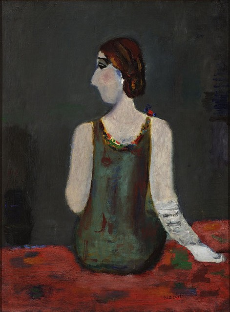 Artur Nacht-Samborski (1898-1974), "Kobieta w zielonej sukni", ok. 1930 roku, źródło: Muzeum Narodowe w Warszawie
