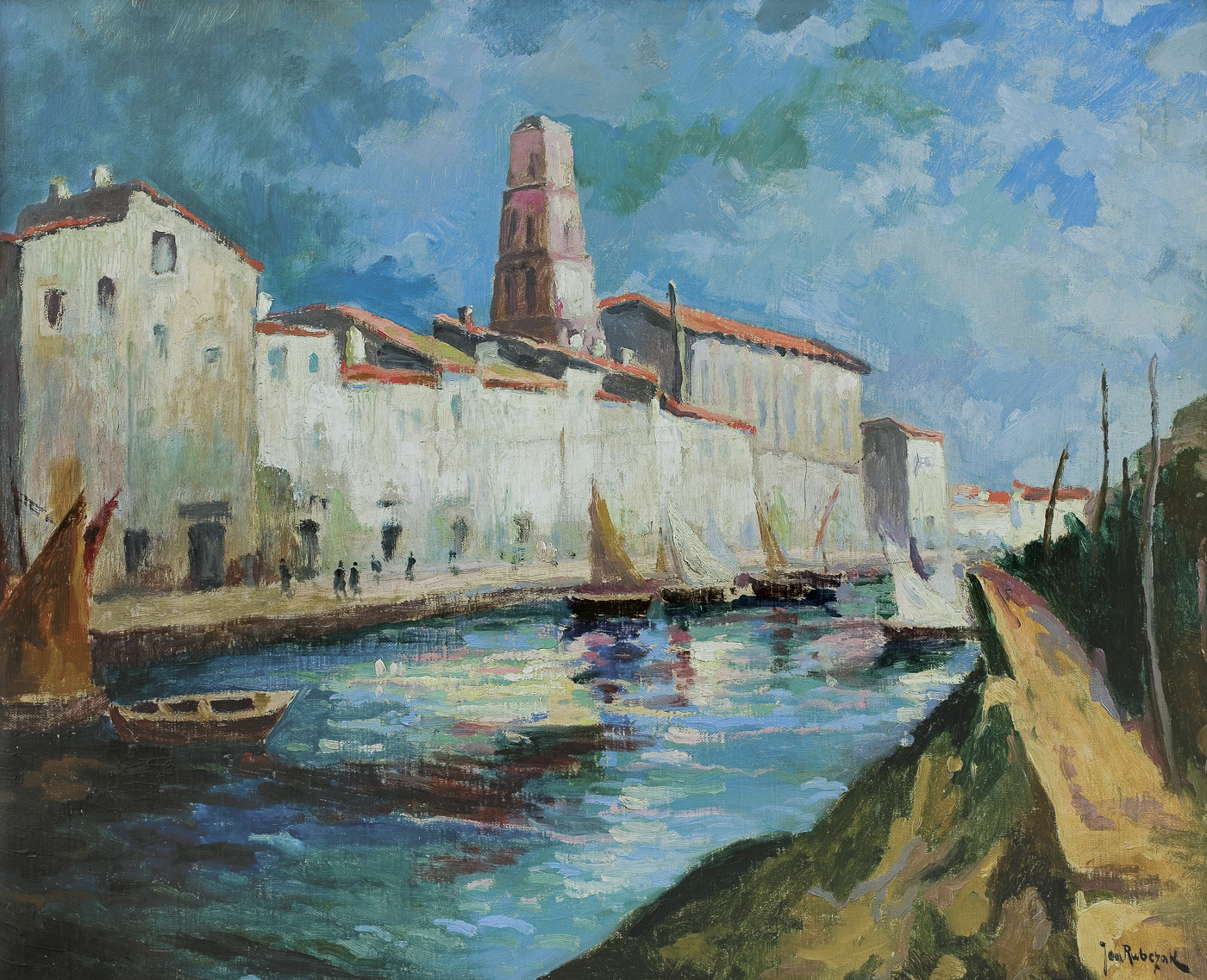 Jan Rubczak (1884-1942), „Nad kanałem w Martigues”, ok. 1920 roku, źródło: AgraArt