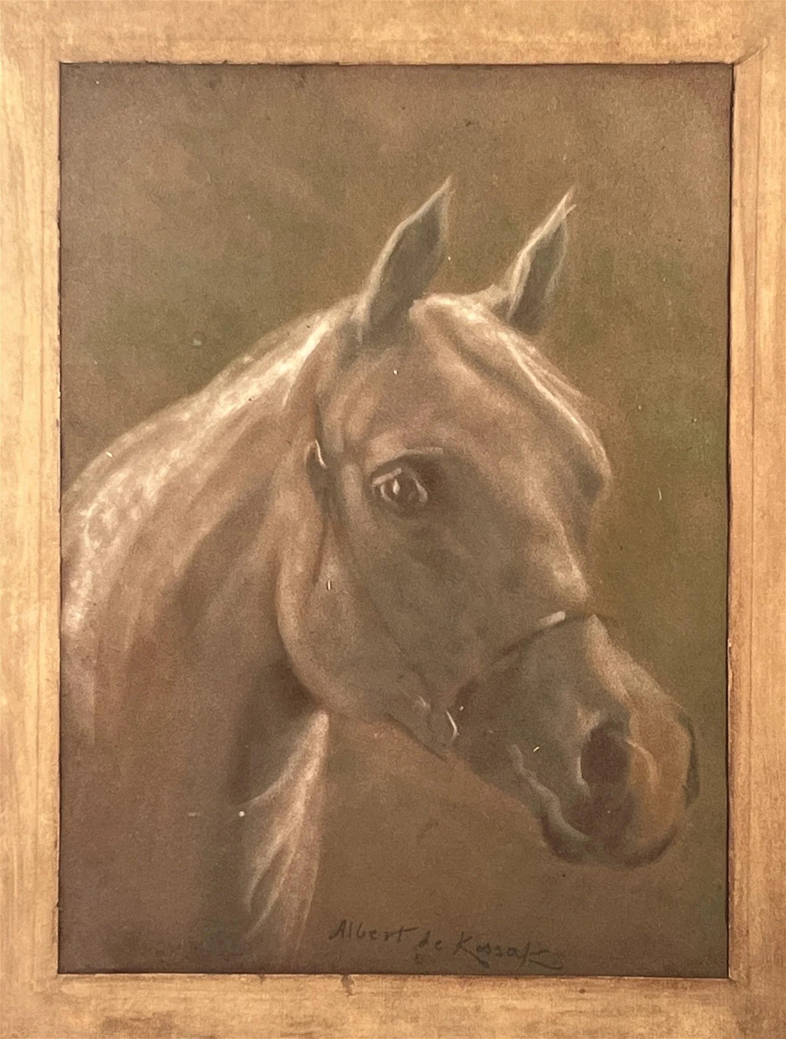 Wojciech Albert de Kossak (???) "Studium głowy konia", źródło: San Rafael Auction Gallery