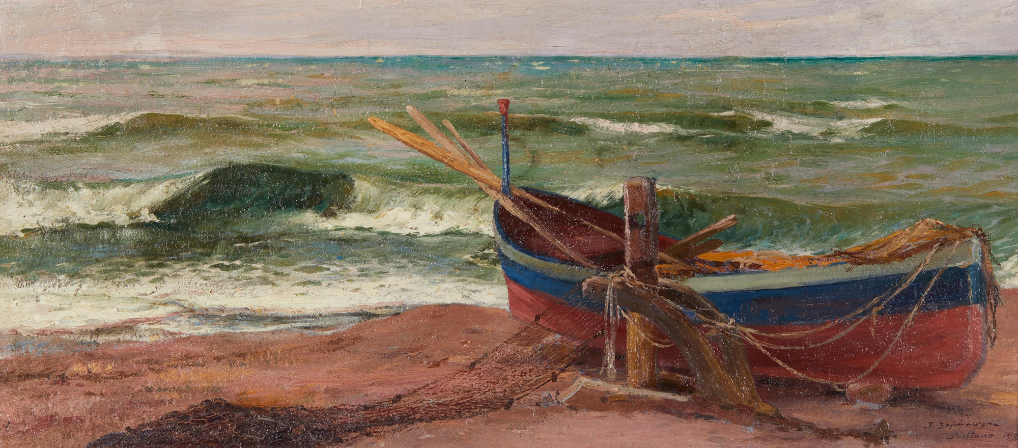 Franciszek Zajchowski (1860-1923) "Plaża w Positano", źródło: Dorotheum
