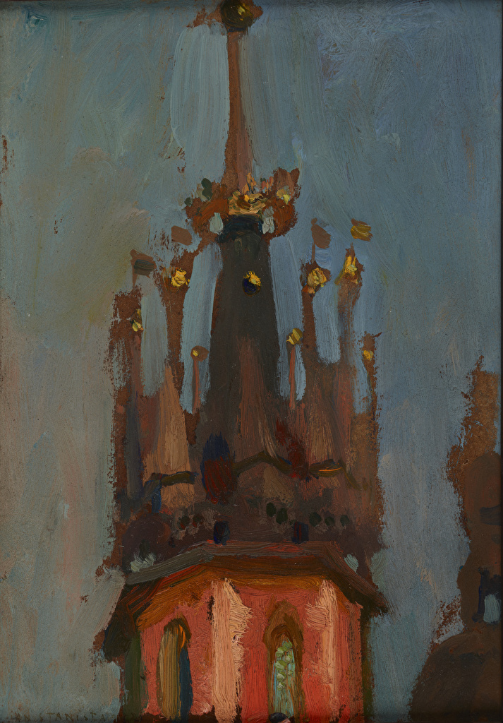 Jan Stanisławski (1860-1907) "Hełm wieży Mariackiej w Krakowie", ok. 1904 roku, źródło: Muzeum Narodowe w Krakowie