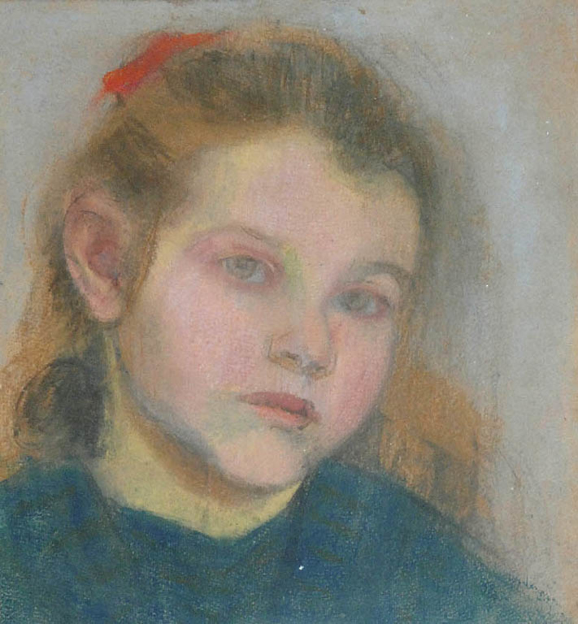 Jadwiga Mehofferowa (1871-1956), "Głowa dziewczynki", pastel, 1902 rok, źródło: Rempex