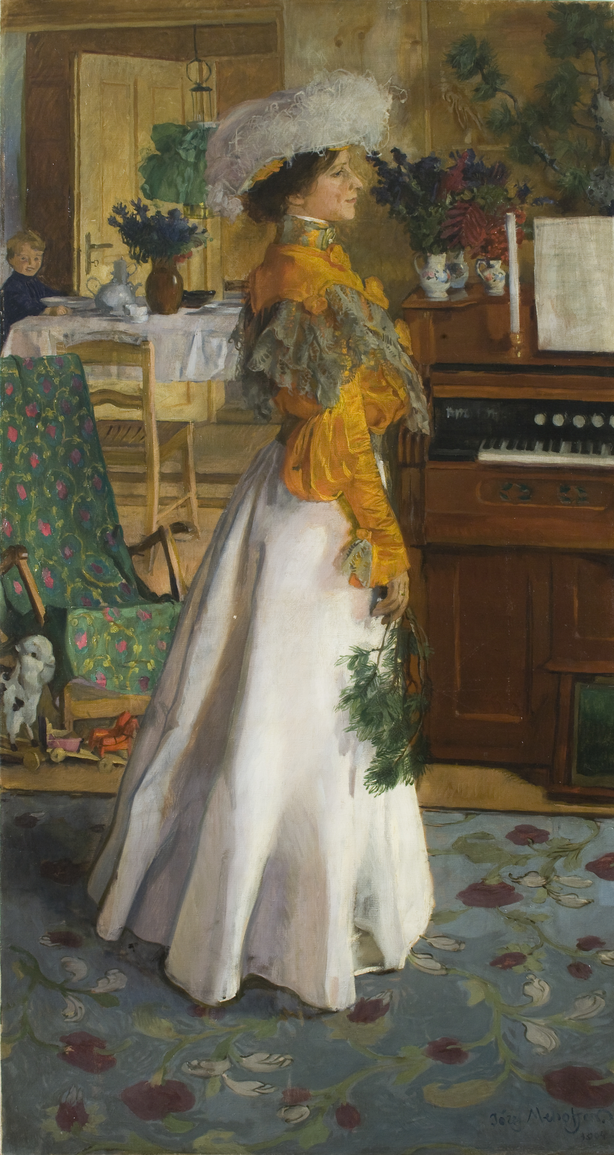 Józef Mehoffer (1869-1946), "Portret żony (Na letnim mieszkaniu)", 1904 rok, źródło: Muzeum Narodowe w Krakowie