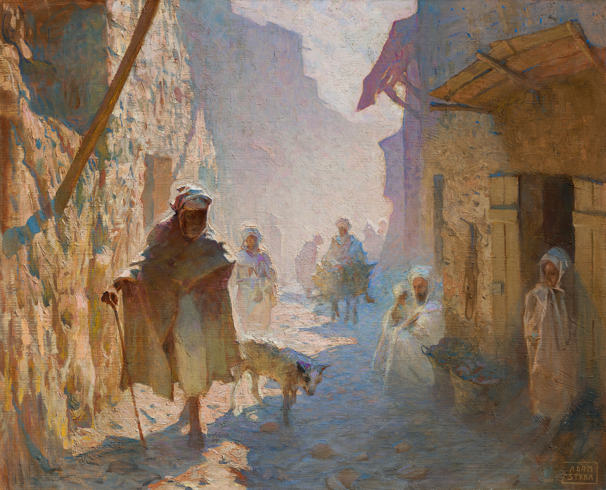 Adam Styka (1890-1959) "Pod murami obronnymi w Marakeszu", źródło: Christie's