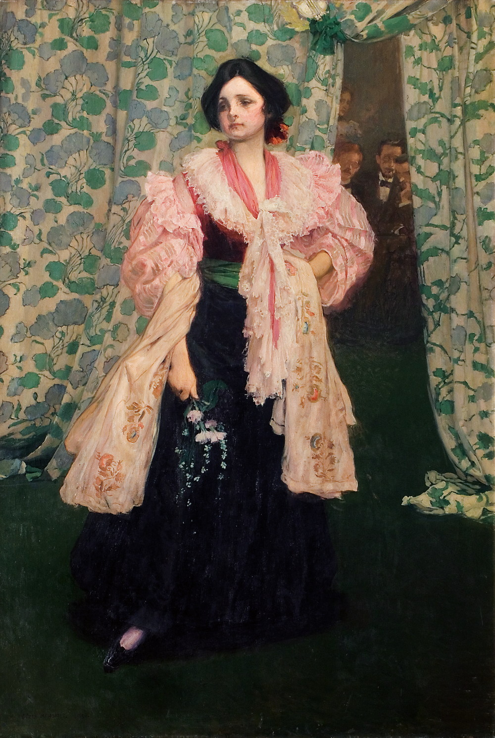 Józef Mehoffer (1869-1946), "Śpiewaczka (Portret Wandy Janakowskiej)", 1896 rok, źródło: Lwowska Galeria Sztuki