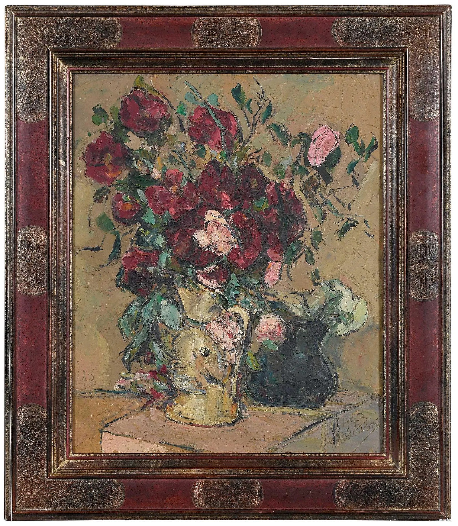 Włodzimierz Terlikowski (1873-1951) "Bukiet róż", źródło: Brunk Auctions