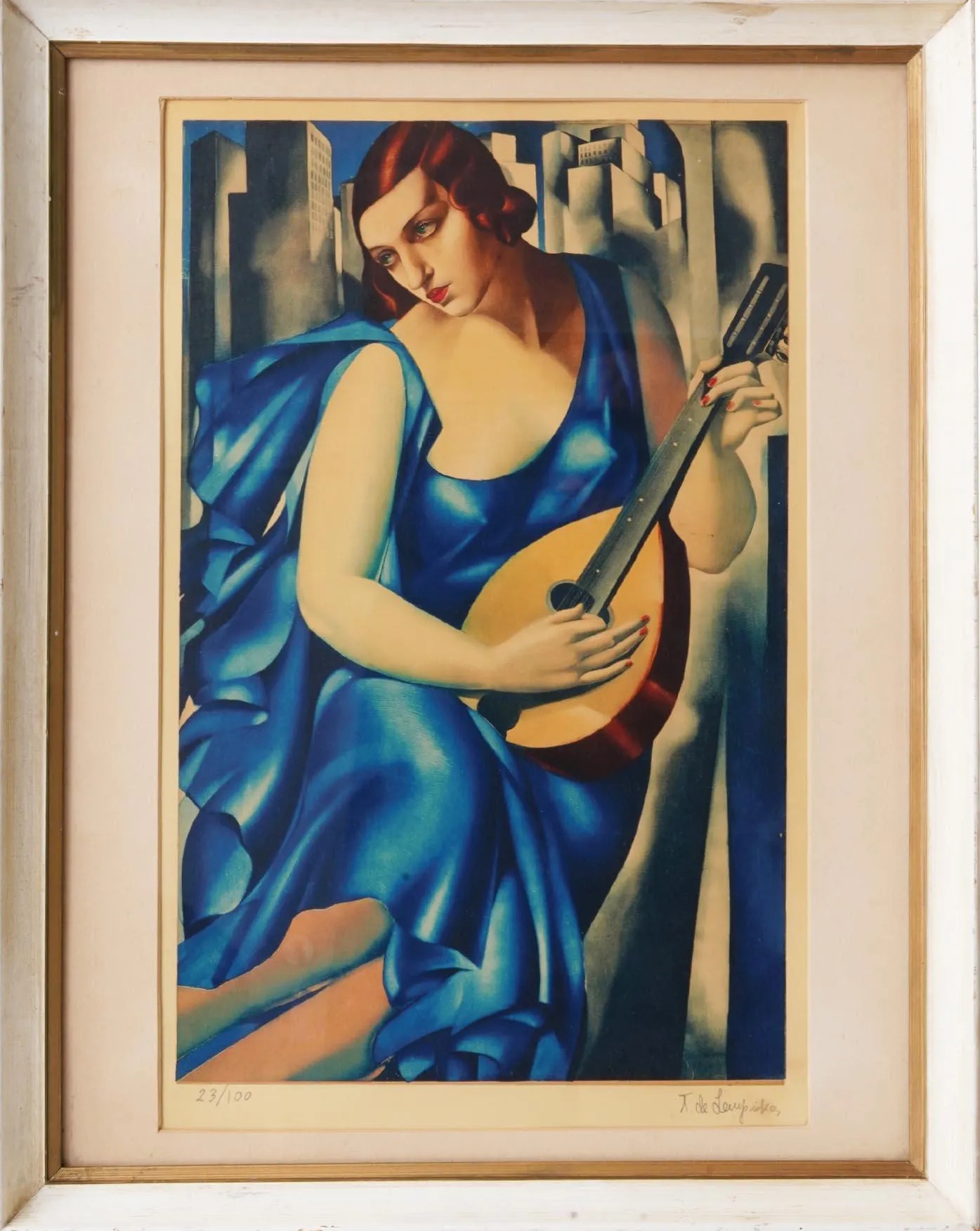 Tamara Łempicka (1898-1980) "Kobieta z mandoliną", źródło: Antique Arena Inc.