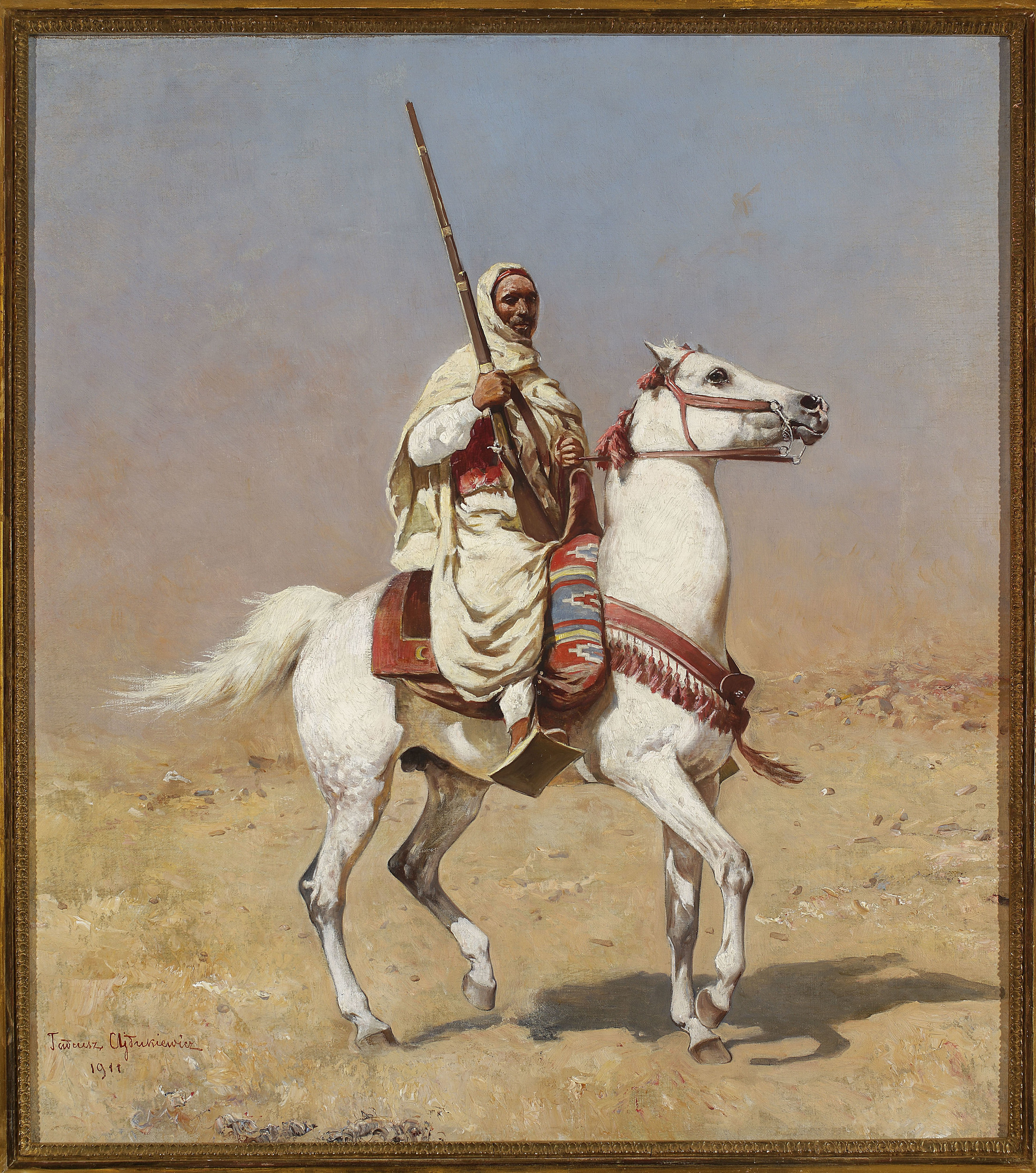 Tadeusz Ajdukiewicz (1852-1916), "Arab na siwym koniu", 1911 rok, źródło: Muzeum Narodowe w Warszawie