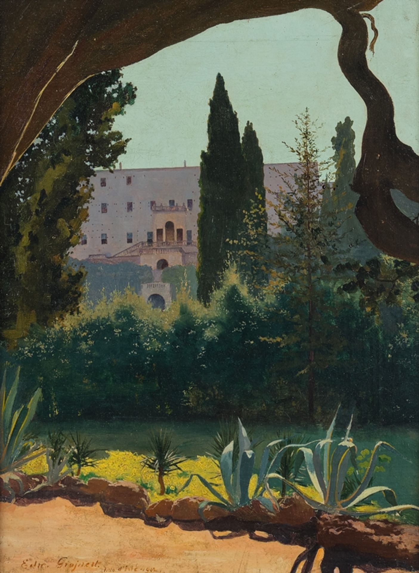 Edward Grajnert (1877-1907) "Villa d'Este", źródło: Auktionshaus Plückbaum