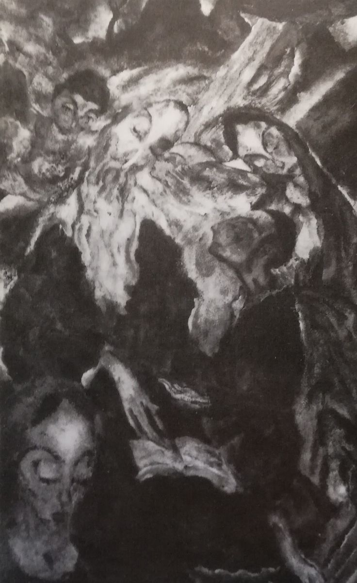 Jankiel Adler (1895-1949), „Ostatnia godzina rabbiego Eleazara” (obraz zaginiony), źródło: Muzeum Sztuki w Łodzi