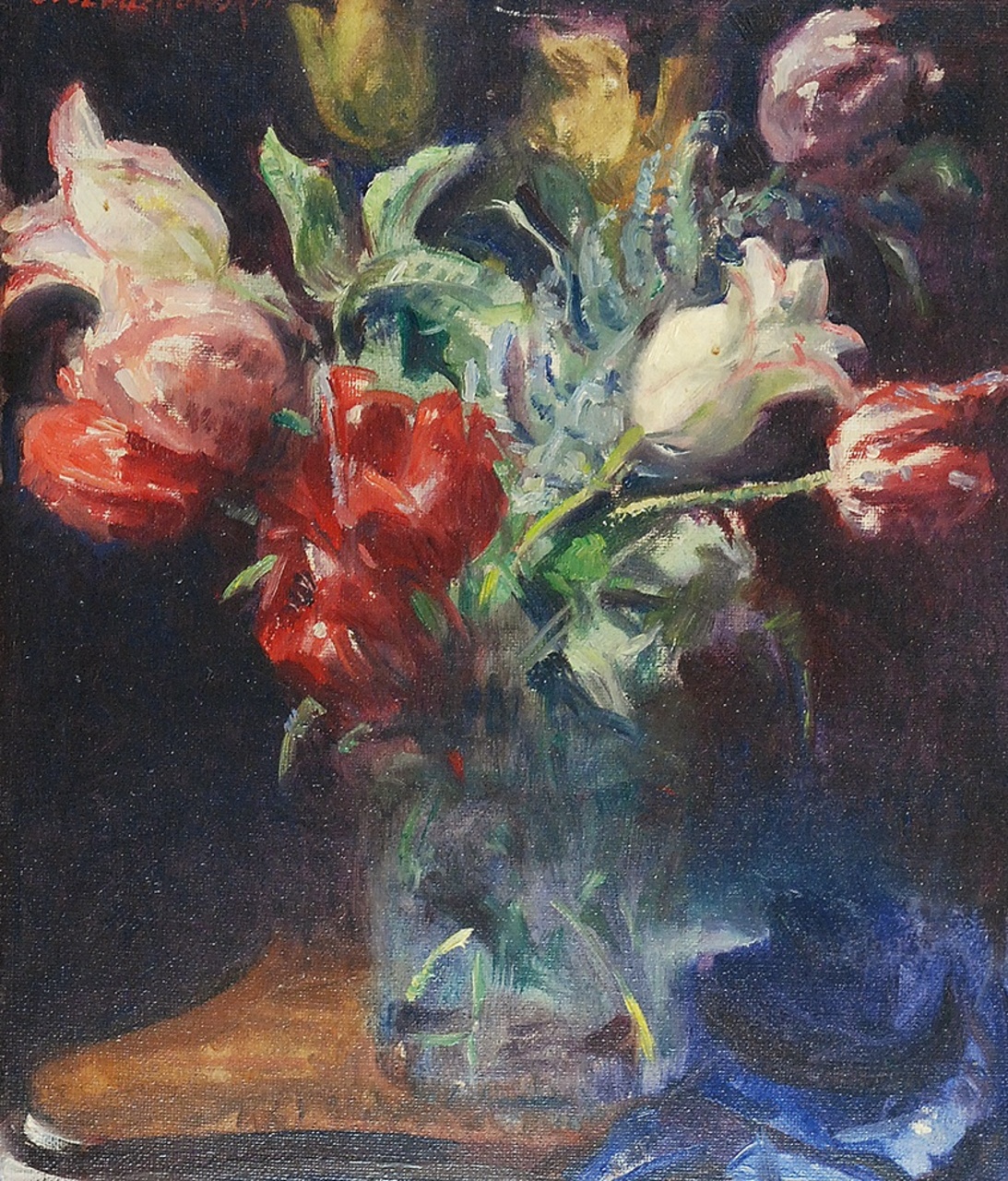 Bolesław Czedekowski (1885-1969), „Tulipany w wazonie”, źródło: Rempex