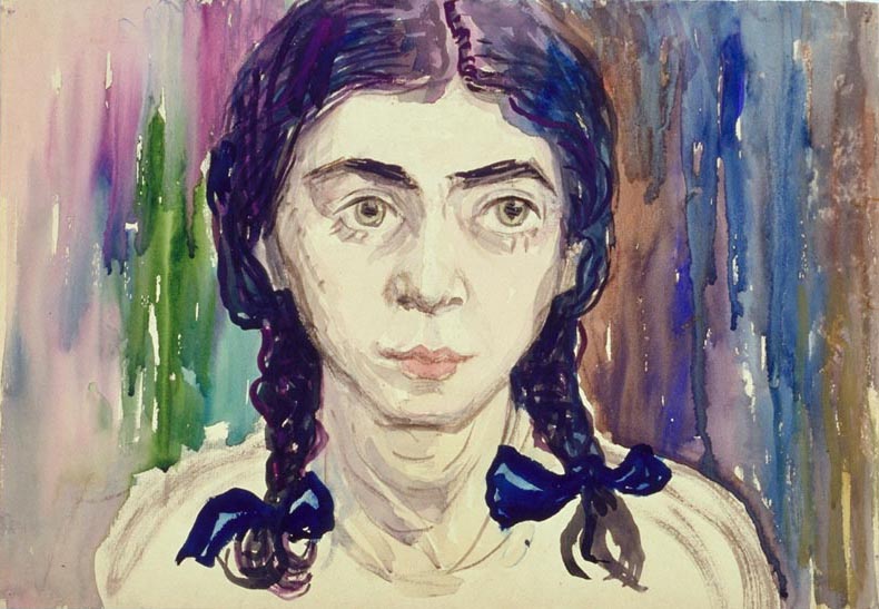 Mojżesz Rynecki (1881-1943), „Dziewczyna z warkoczykami”, źródło: rynecki.org