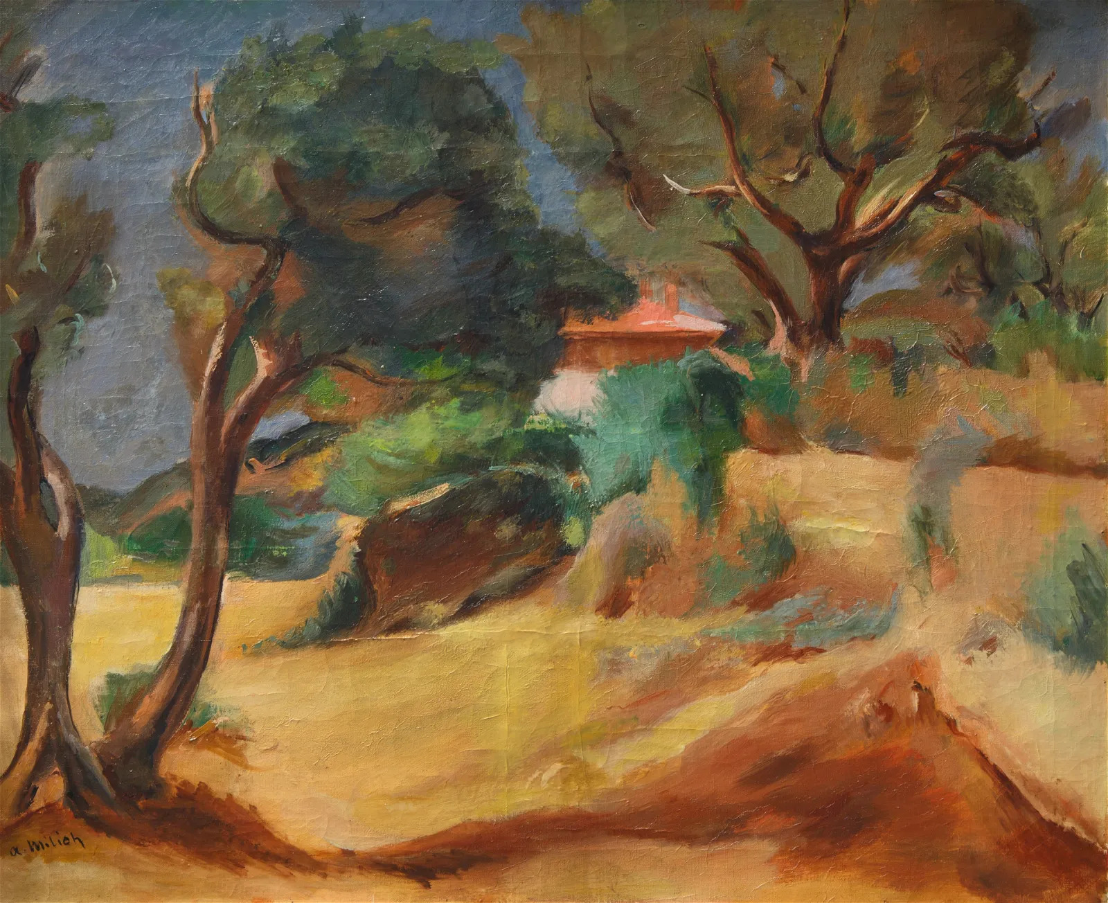 Adolf Milich (1884-1964) "Pejzaż z południowej Francji", źródło: Shapiro Auctions