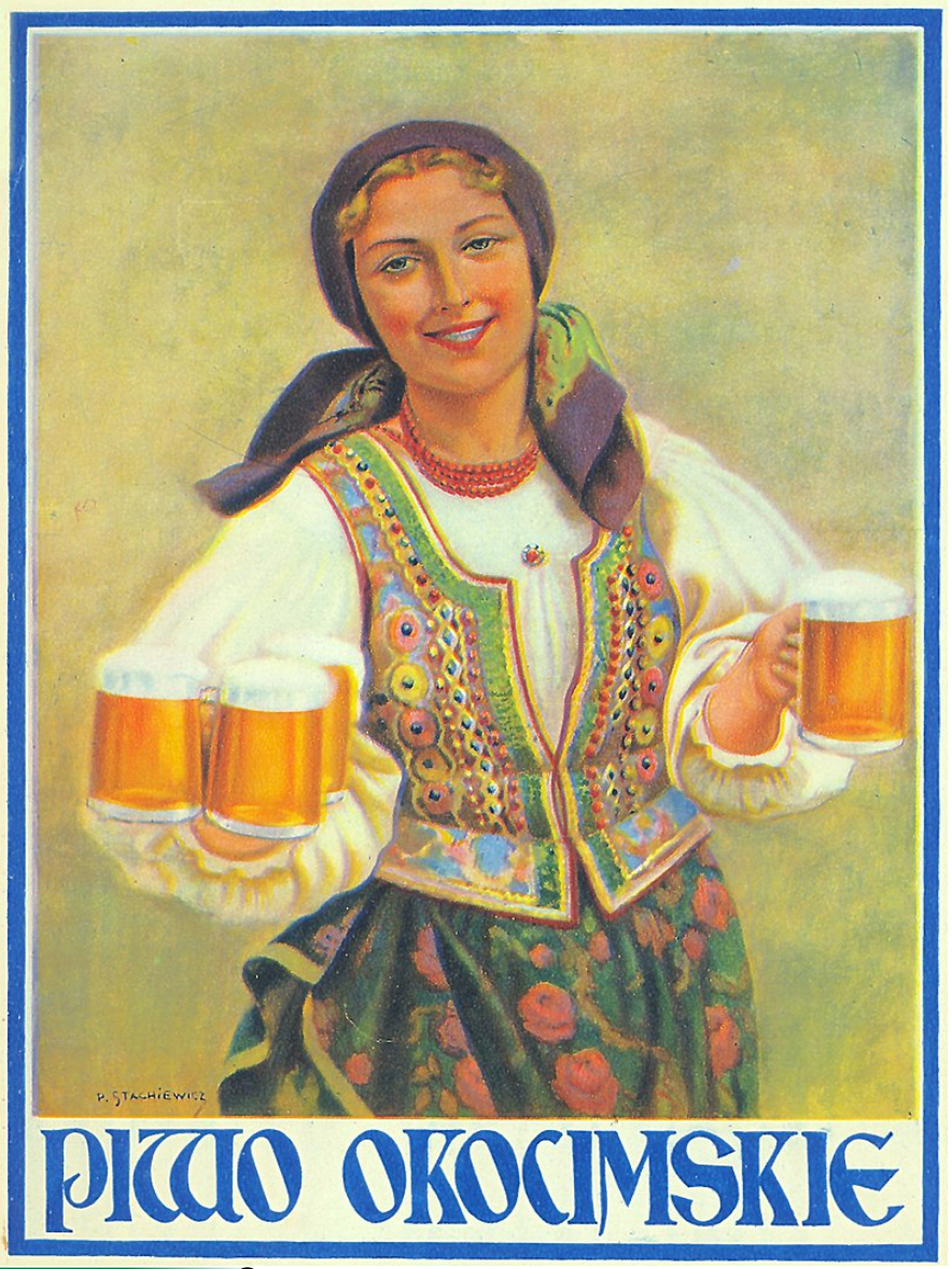 Piotr Stachiewicz (1858-1938), Plakat reklamujący Piwo okocimskie, lata 30. XX wieku