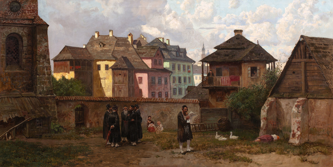  Józef Rapacki (1871-1929), "Na krakowskim Kazimierzu", 1906 rok, źródło: Polswiss Art