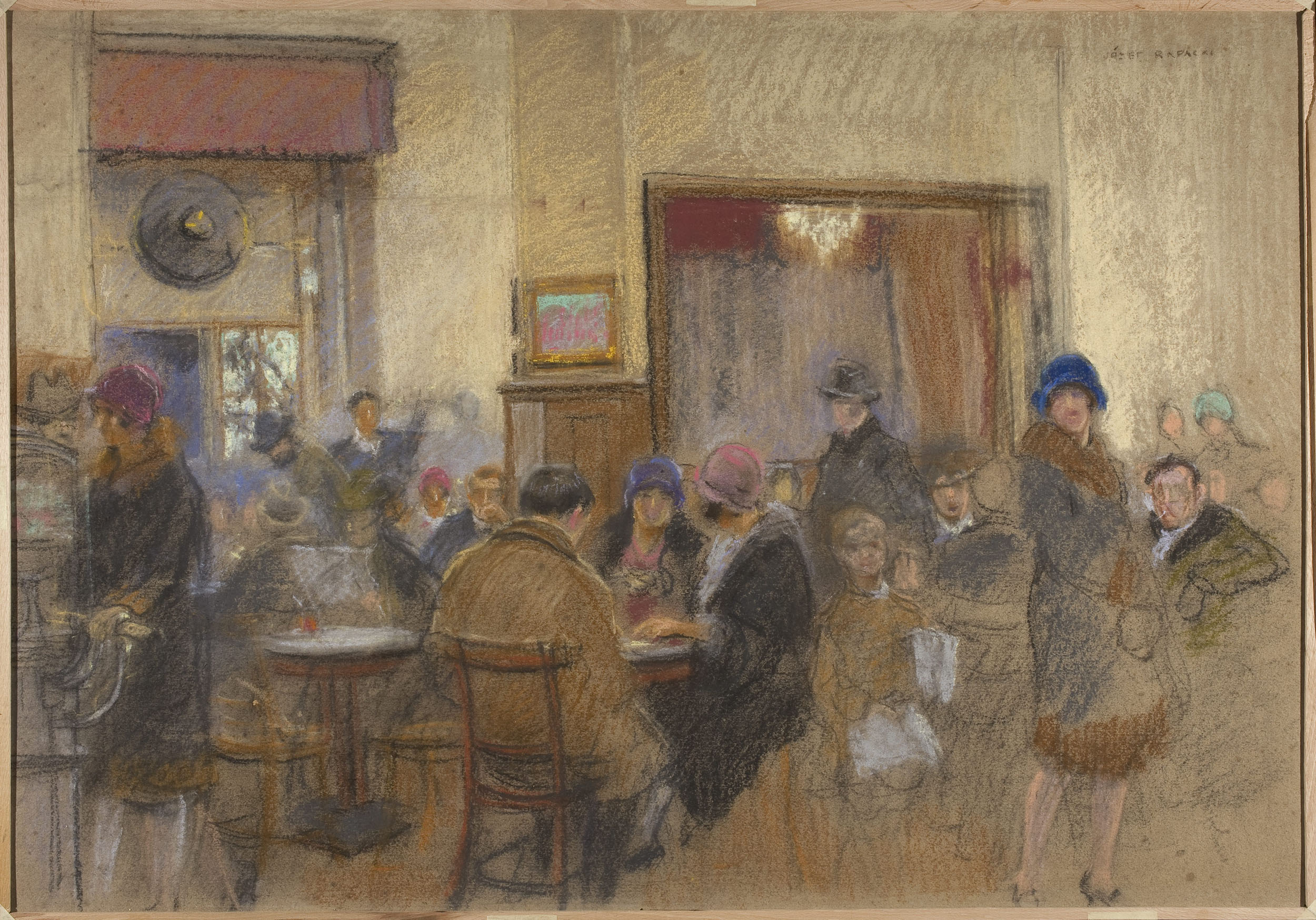 Józef Rapacki (1871-1929), "W kawiarni Ziemiańska", pastel, ok. 1926 roku, źródło: Muzeum Narodowe w Warszawie