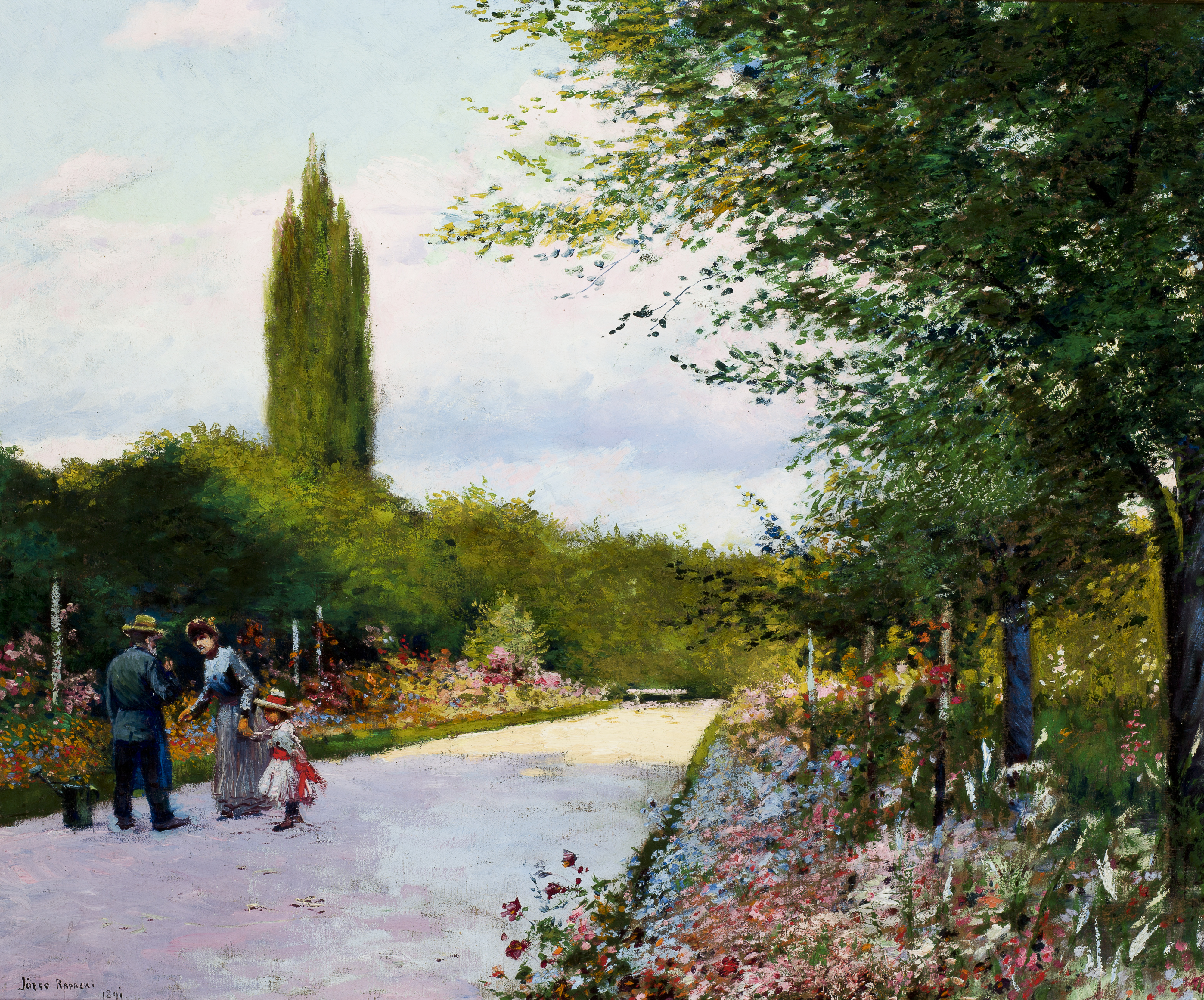 Józef Rapacki (1871-1929), "W ogrodzie", Paryż 1891 rok, źródło: Muzeum Narodowe w Krakowie