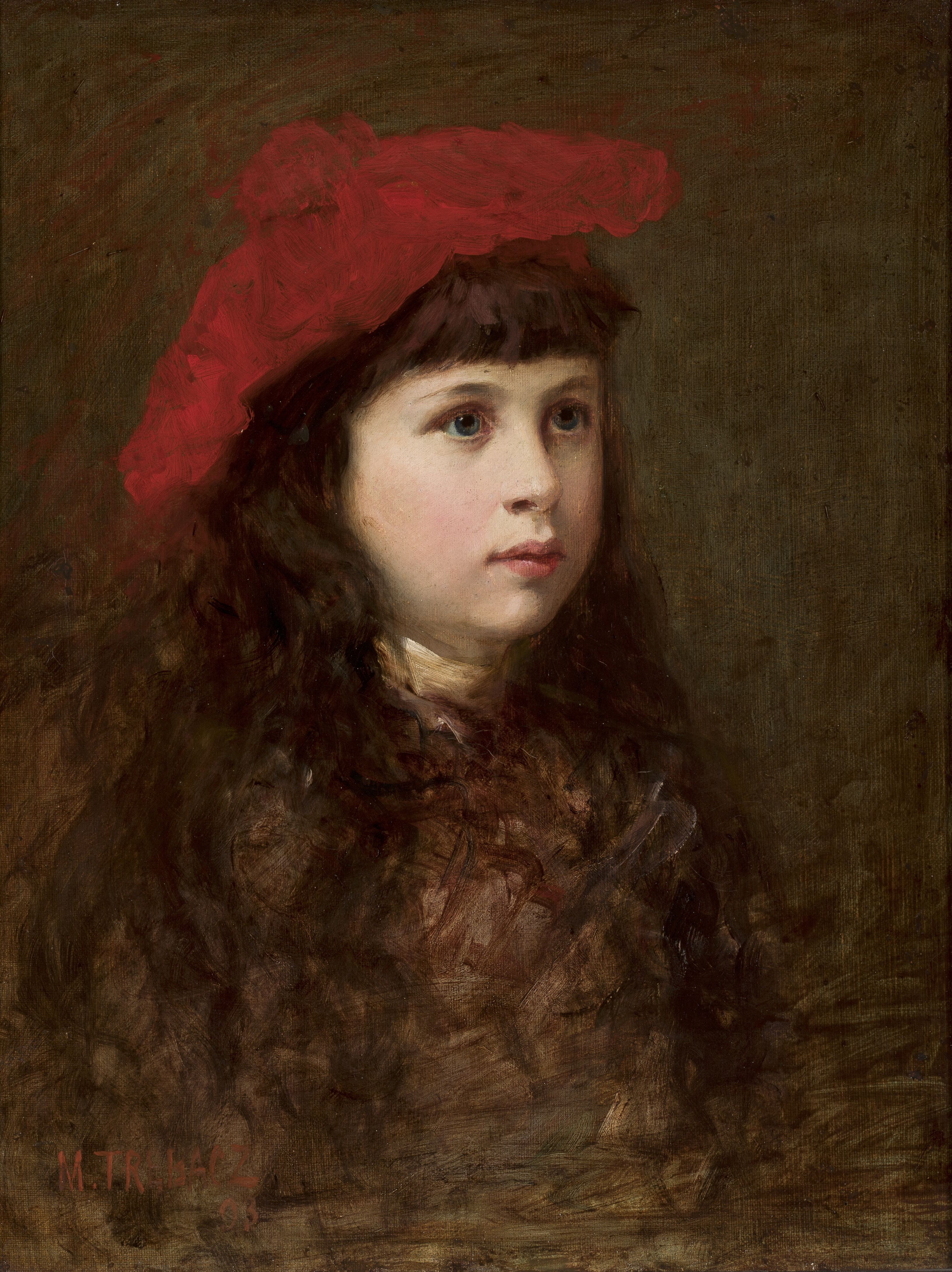 Maurycy Trębacz (1861-1941), „Portret dziewczynki w czerwonym berecie”, źródło: Muzeum Narodowe w Warszawie