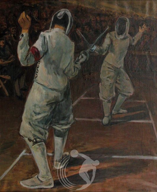 Juliusz Joniak (1925-2021), "Szermierze", 1952 rok, źródło: Muzeum Sportu i Turystyki w Warszawie