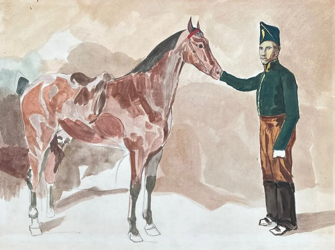 Wojciech Kossak (1856-1942) "Jeździec z koniem", źródło: Capitol City Auction