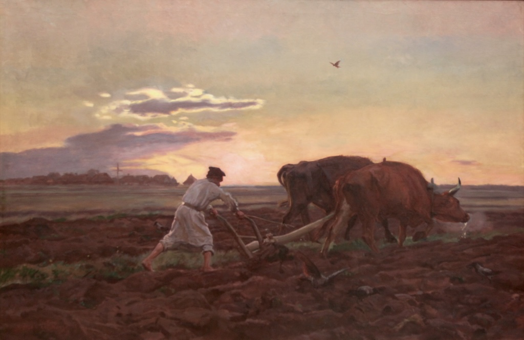 Józef Chełmoński (1849-1914) "Orka", 1896 rok, olej na płótnie 144 x 217 cm, źródło: Muzeum Narodowe w Poznaniu