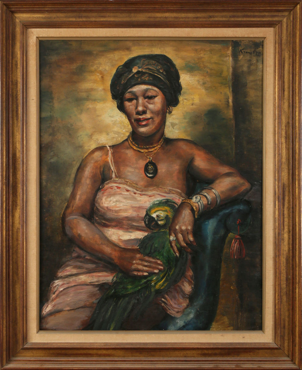 Roman Kramsztyk (1885-1942) "Kobieta z papugą", źródło: Tiroche