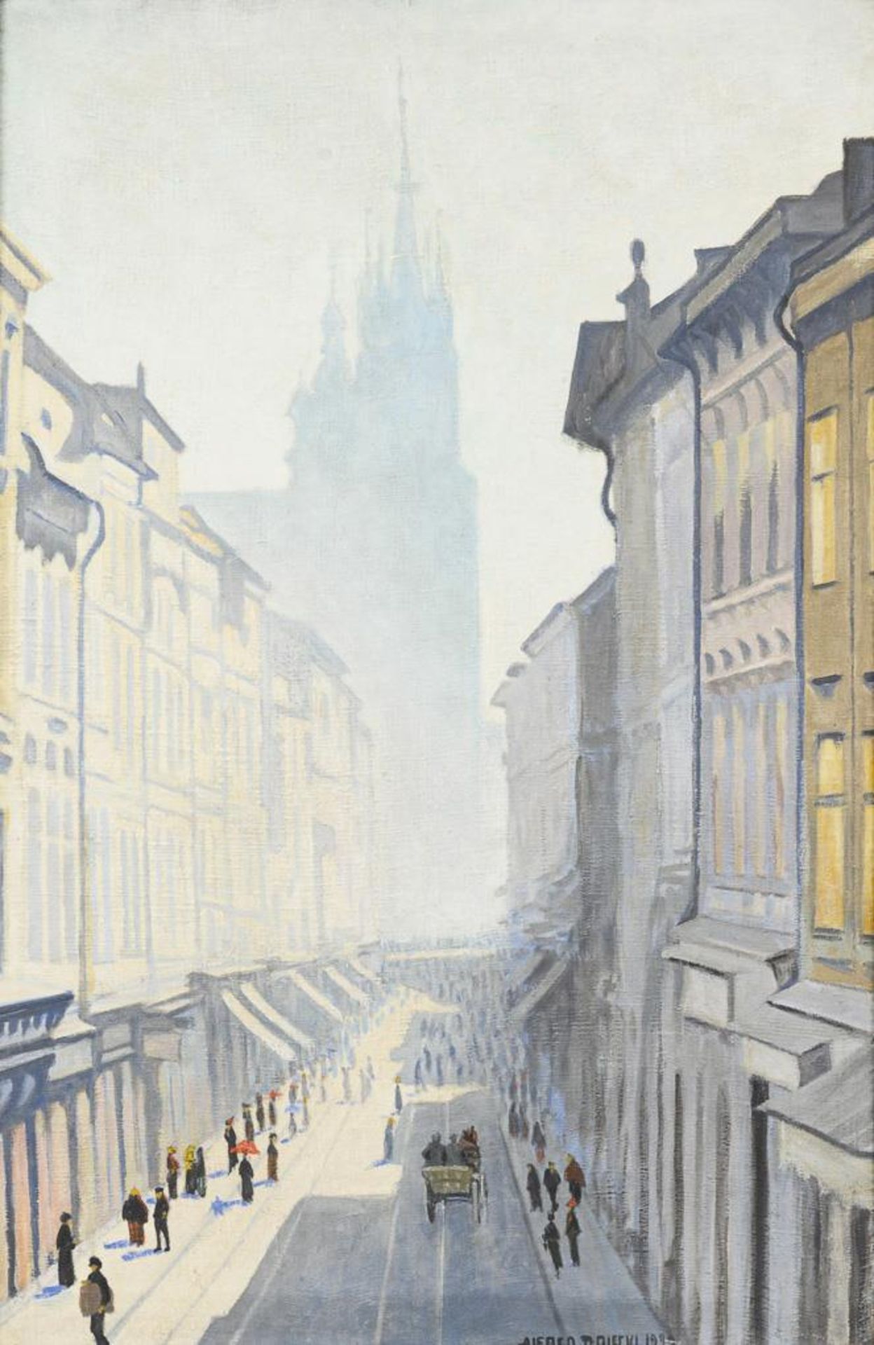 Alfred Terlecki (1883-1973) "Widok Krakowa", źródło: Auktionshaus Wendl