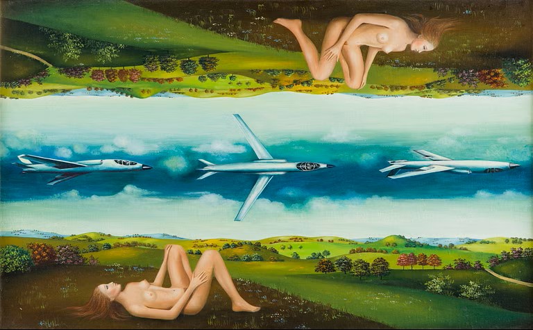 Anna Güntner (1933-2013) "Pokazy lotnicze", 1970 lub 1974 rok, źródło: Bukowskis Anna Güntner (1933-2013) "Pokazy lotnicze", 1970 lub 1974 rok, źródło: Bukowskis