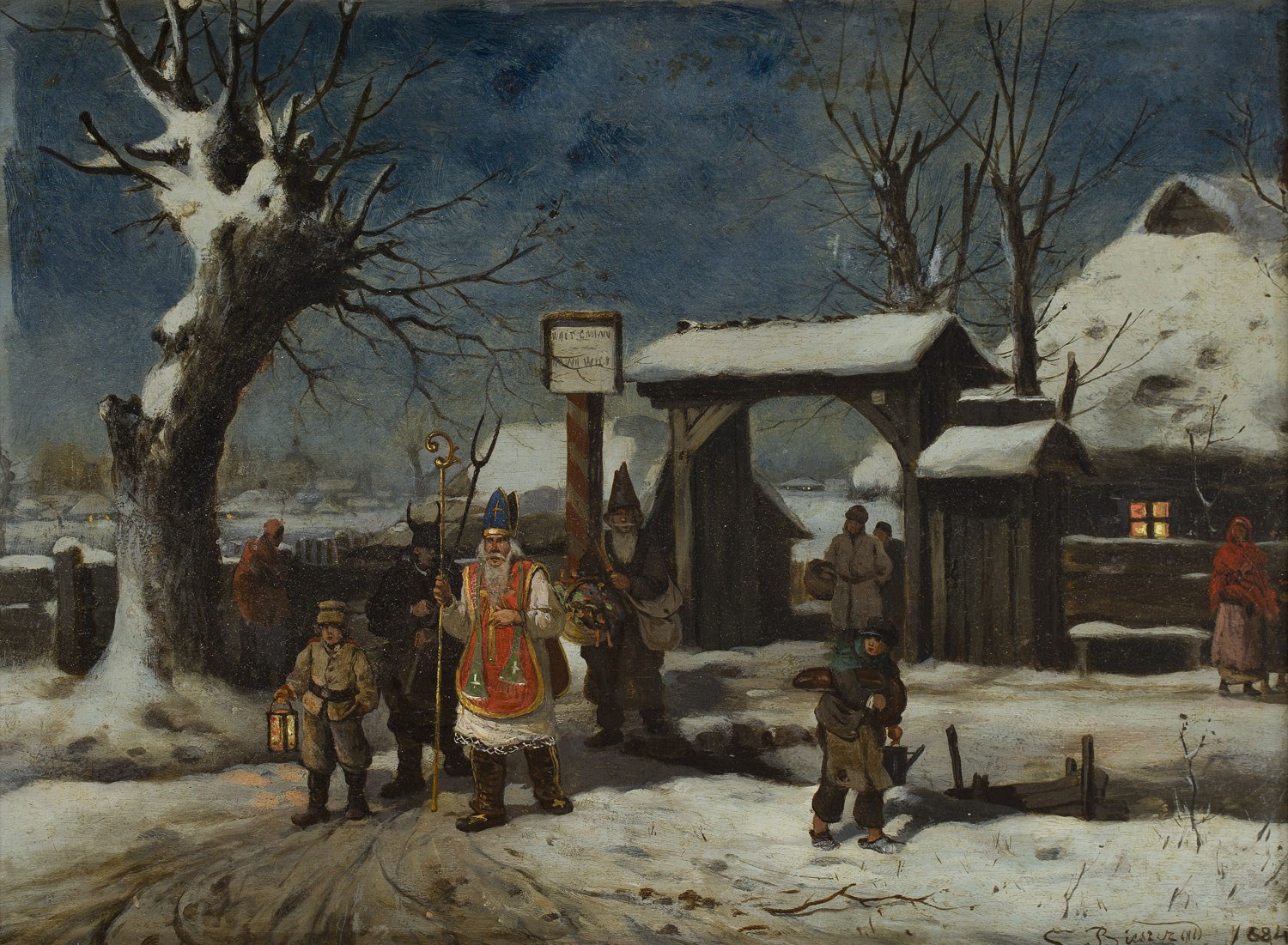 Seweryn Bieszczad (1852-1923) "Kolęda", 1884 rok, źródło: Desa Unicum Seweryn Bieszczad (1852-1923) "Kolęda", 1884 rok, źródło: Desa Unicum