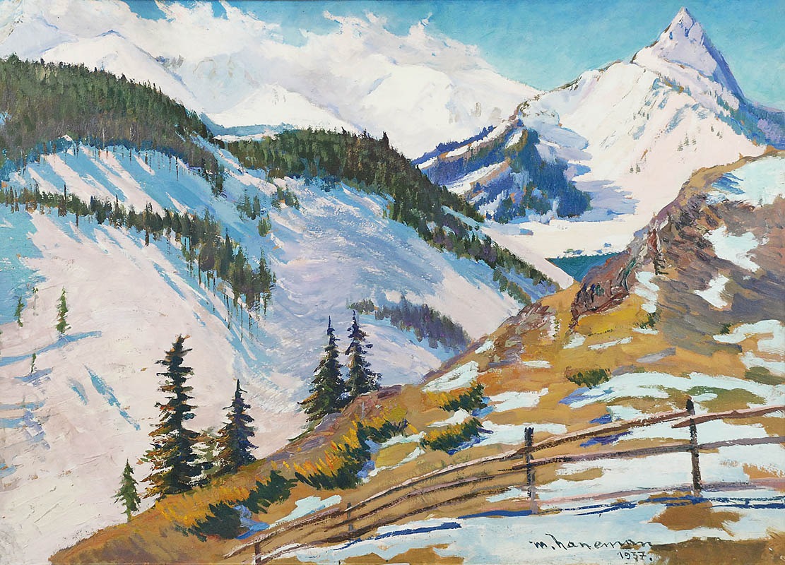 Maks Haneman (1882-1943?), “Widok z Boczania - halny wiatr”, 1937 rok, źródło: Rempex Maks Haneman (1882-1943?), “Widok z Boczania - halny wiatr”, 1937 rok, źródło: Rempex