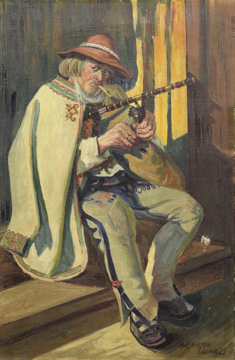 Maks Haneman (1882-1943?), “Góral z fajką”, 1922 rok, źródło: Rempex Maks Haneman (1882-1943?), “Góral z fajką”, 1922 rok, źródło: Rempex