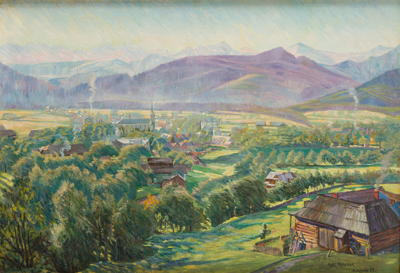 Maks Haneman (1882-1943?), “Pejzaż z Zakopanego”, 1923 rok, źródło: Desa Unicum Maks Haneman (1882-1943?), “Pejzaż z Zakopanego”, 1923 rok, źródło: Desa Unicum