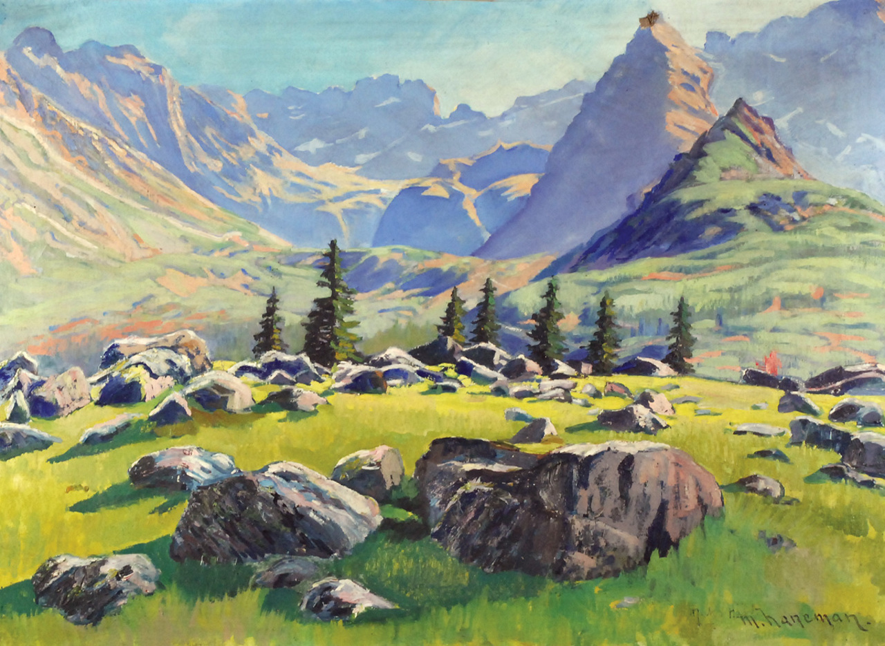 Maks Haneman (1882-1943?), “Pejzaż górski”, źródło: Rempex Maks Haneman (1882-1943?), “Pejzaż górski”, źródło: Rempex