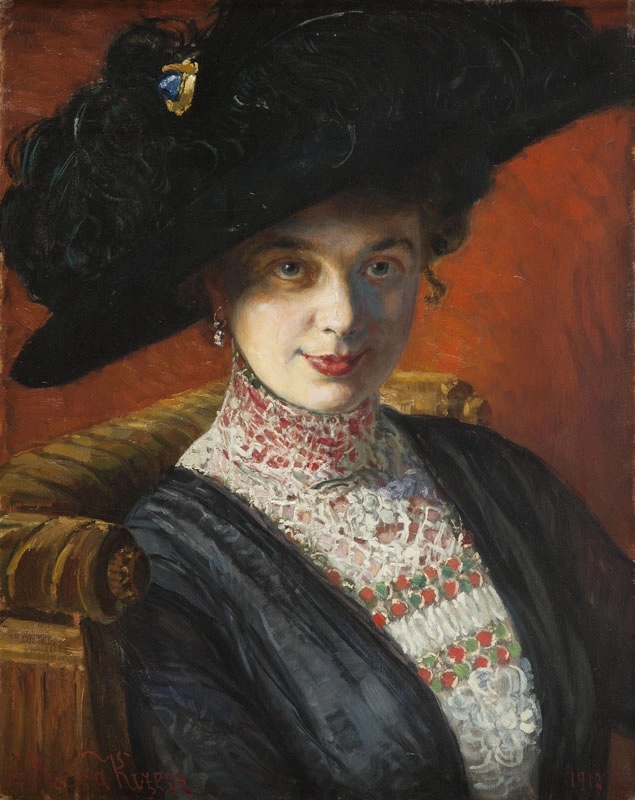 Józef Męcina-Krzesz (1860 - 1934) "Portret Pani J.", 1912 rok, źródło: Desa Unicum Józef Męcina-Krzesz (1860 - 1934) "Portret Pani J.", 1912 rok, źródło: Desa Unicum