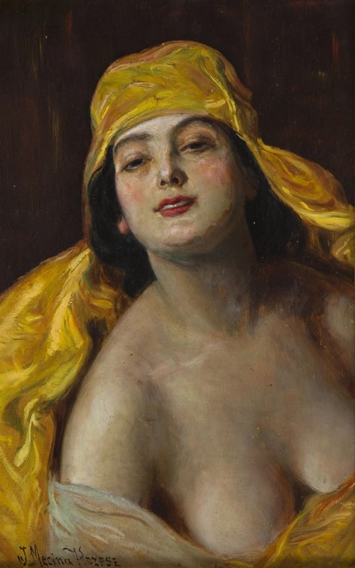 Józef Męcina-Krzesz (1860 - 1934) "Portret kobiety", źródło: Desa Unicum Józef Męcina-Krzesz (1860 - 1934) "Portret kobiety", źródło: Desa Unicum
