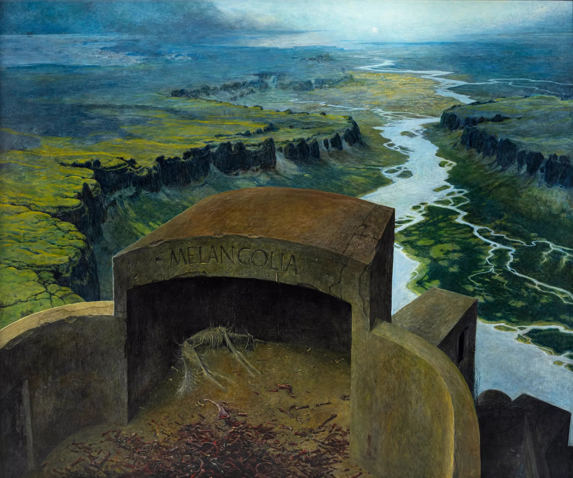 Zdzisław Beksiński (1929-2005) „K”, źródło: NAGEL AUKTIONEN Zdzisław Beksiński (1929-2005) „K”, źródło: NAGEL AUKTIONEN