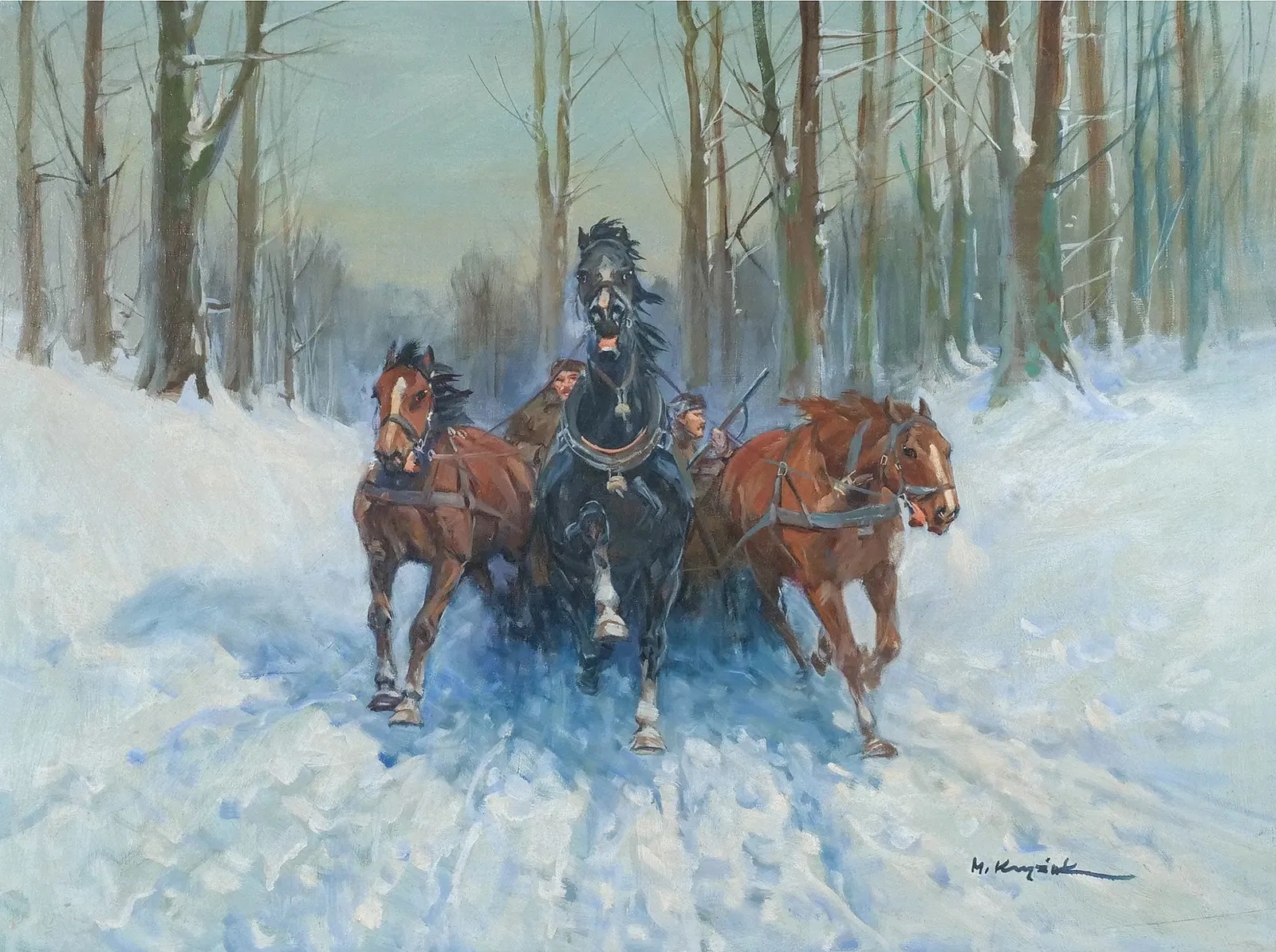 Mieczysław Krzyżak (1914-1984) "Trojka", źródło: Butterscotch Auction Mieczysław Krzyżak (1914-1984) "Trojka", źródło: Butterscotch Auction