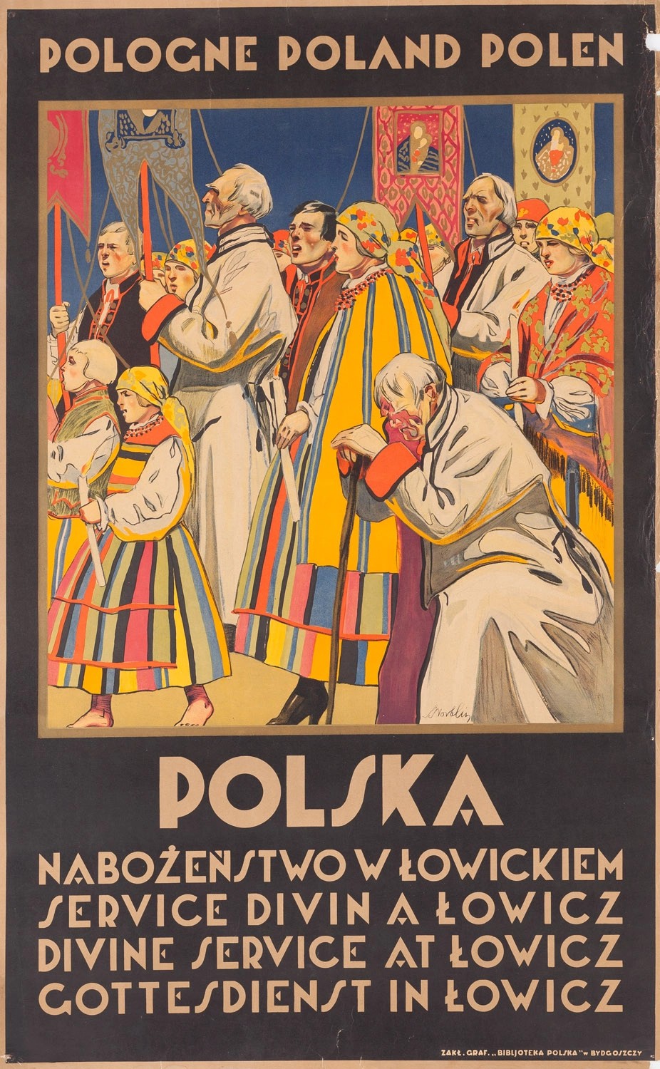 Stefan Norblin (1892-1952) "Polska. Nabożeństwo w Łowickiem", 1925 rok, źródło: Desa Unicum Stefan Norblin (1892-1952) "Polska. Nabożeństwo w Łowickiem", 1925 rok, źródło: Desa Unicum